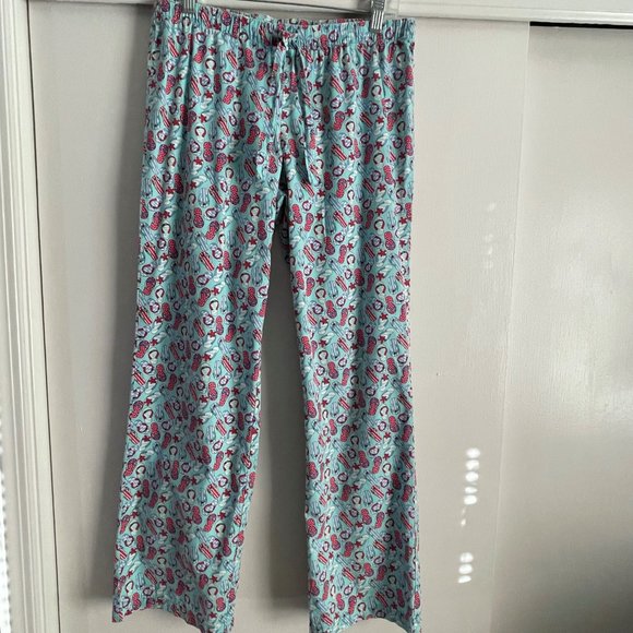 Vinyard Vines Beach Pajama Lounge Pants Size XS Blue Red Holiday Flip Flops PJ - Picture 3 of 16